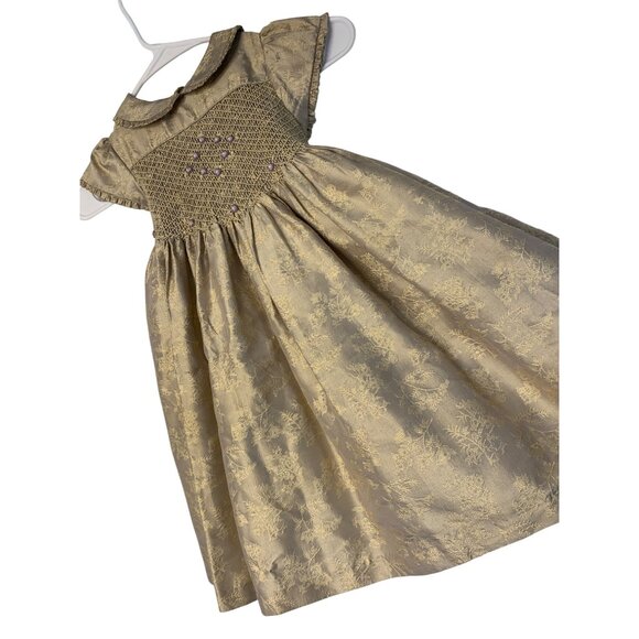 VTG Laura Ashley 3T Girls Vintage Silk Dress With Embroidered Accents RN10513 - Picture 1 of 10